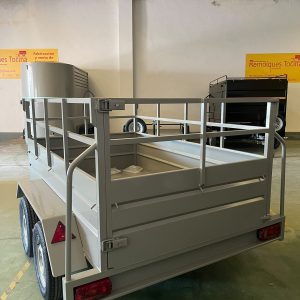 Remolque de caja abierta 220 x 140 x 85 cm con doble eje